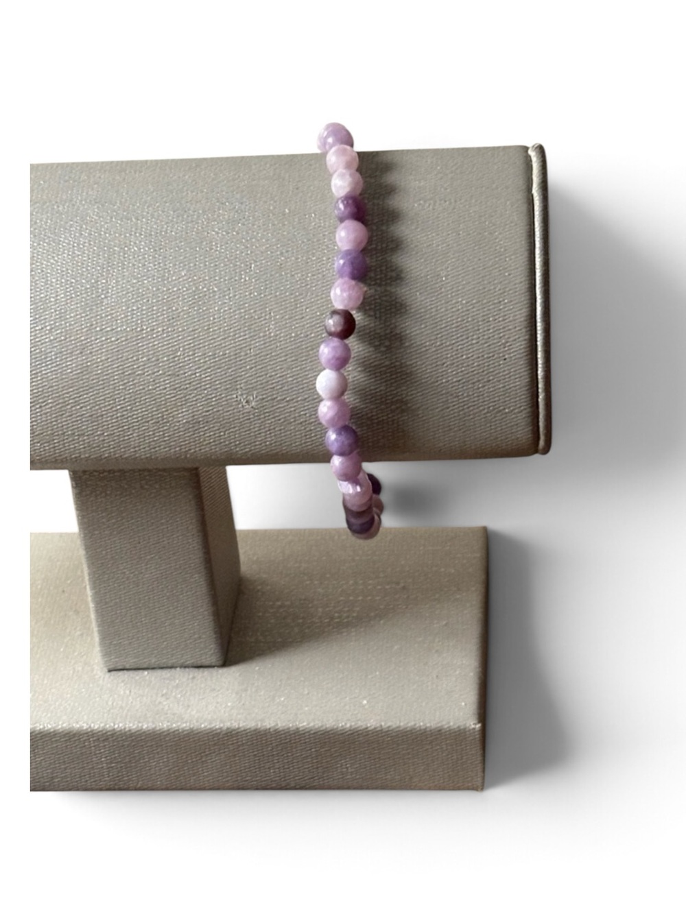 Lilac Lepidolite Gemstone Beaded Stretch Bracelet